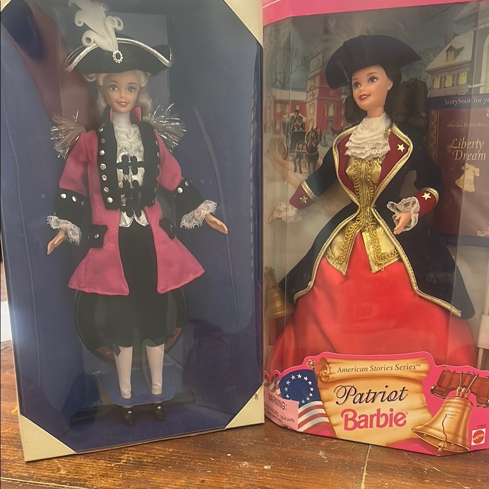 Barbie Patriot Dolls in Pink and Red Outfits